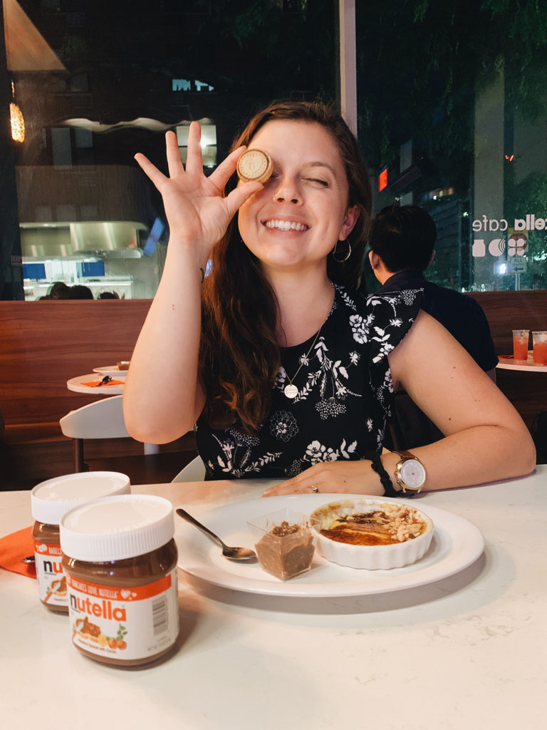 Kiersten hickman at the nutella cafe in new york city