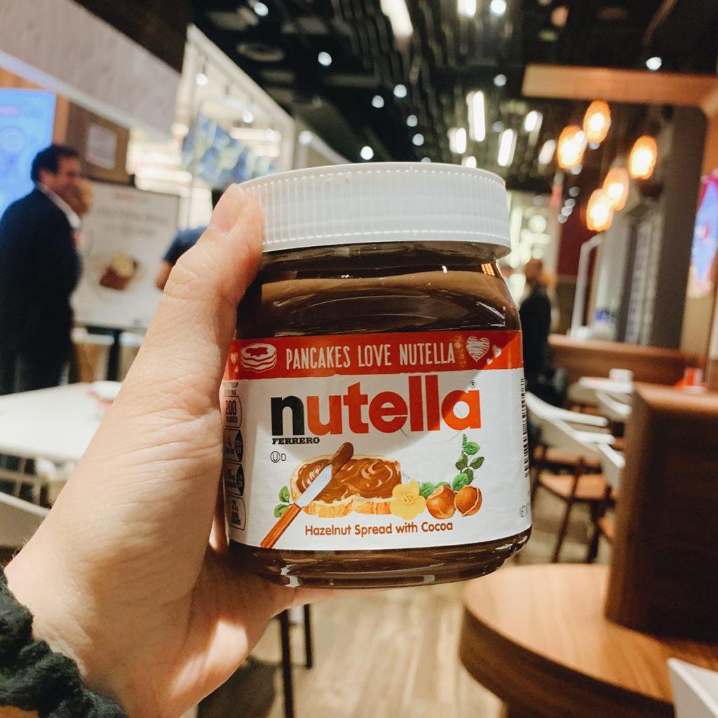 nutella jar at the nutella cafe