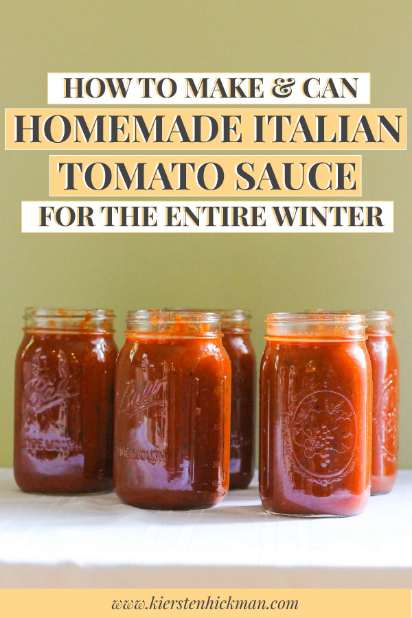 How to make and can Italian tomato sauce for the winter, pin for Pinterest