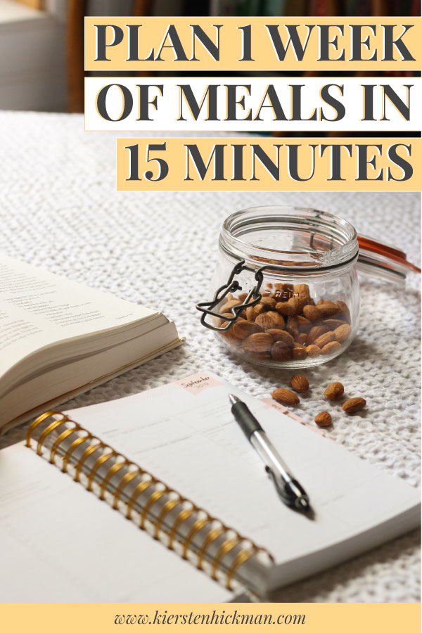 Plan one week of meals in 15 minutes pin for pinterest