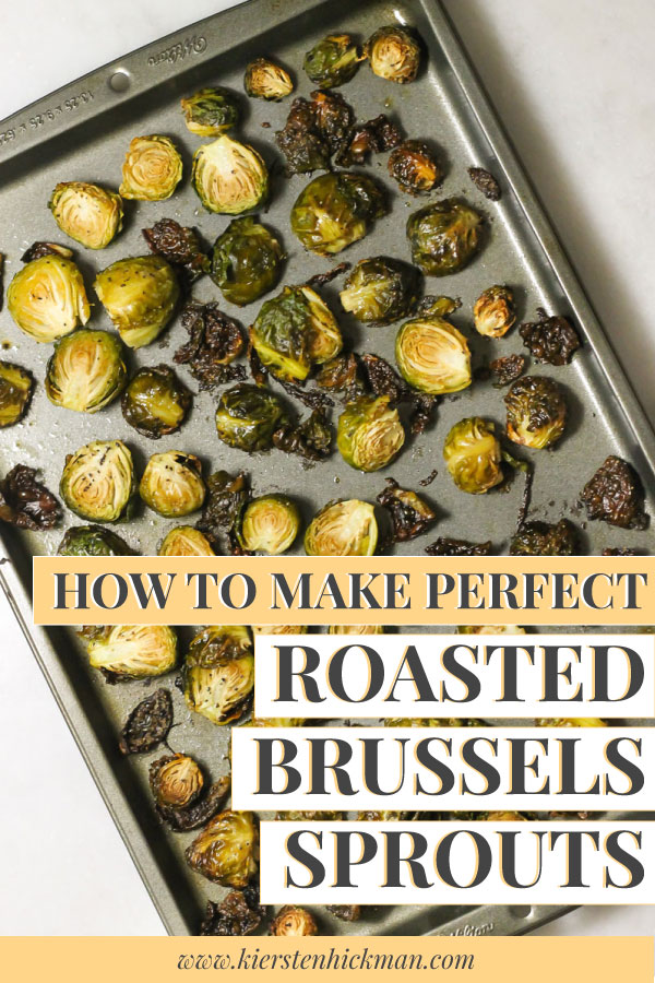 Roasted Brussels sprouts pin for Pinterest