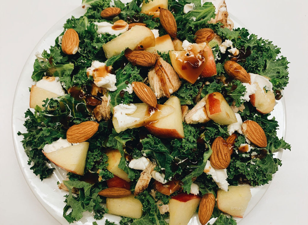 Apple kale salad on a plate