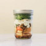 Apple Kale salad in a mason jar