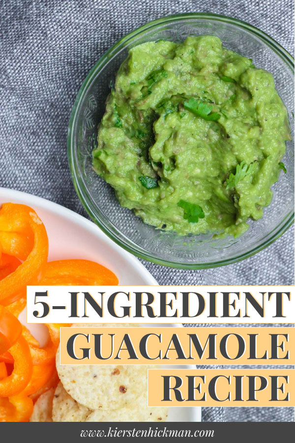 5 ingredient guacamole recipe pin for pinterest