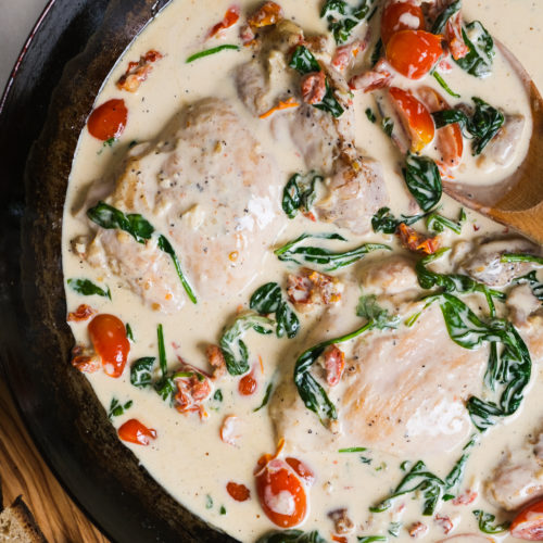 Creamy Tuscan Chicken Recipe | Kiersten Hickman