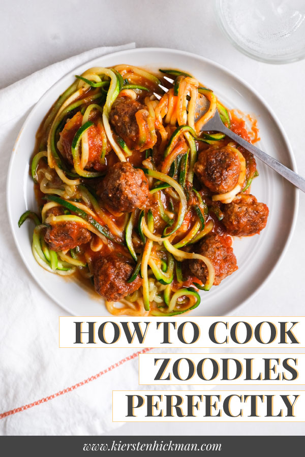 how to cook zoodles pin for pinterest
