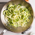 zoodles in a skillet