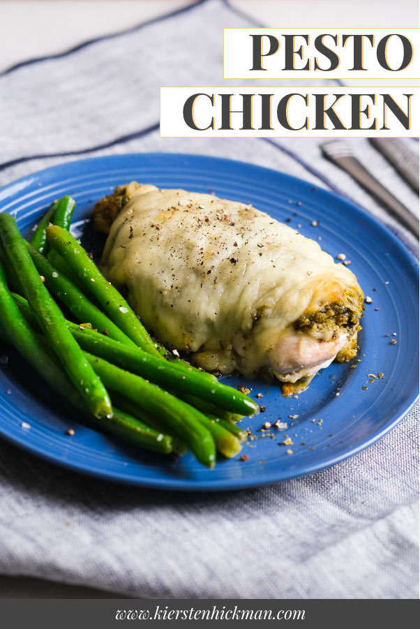 baked pesto chicken with green beans