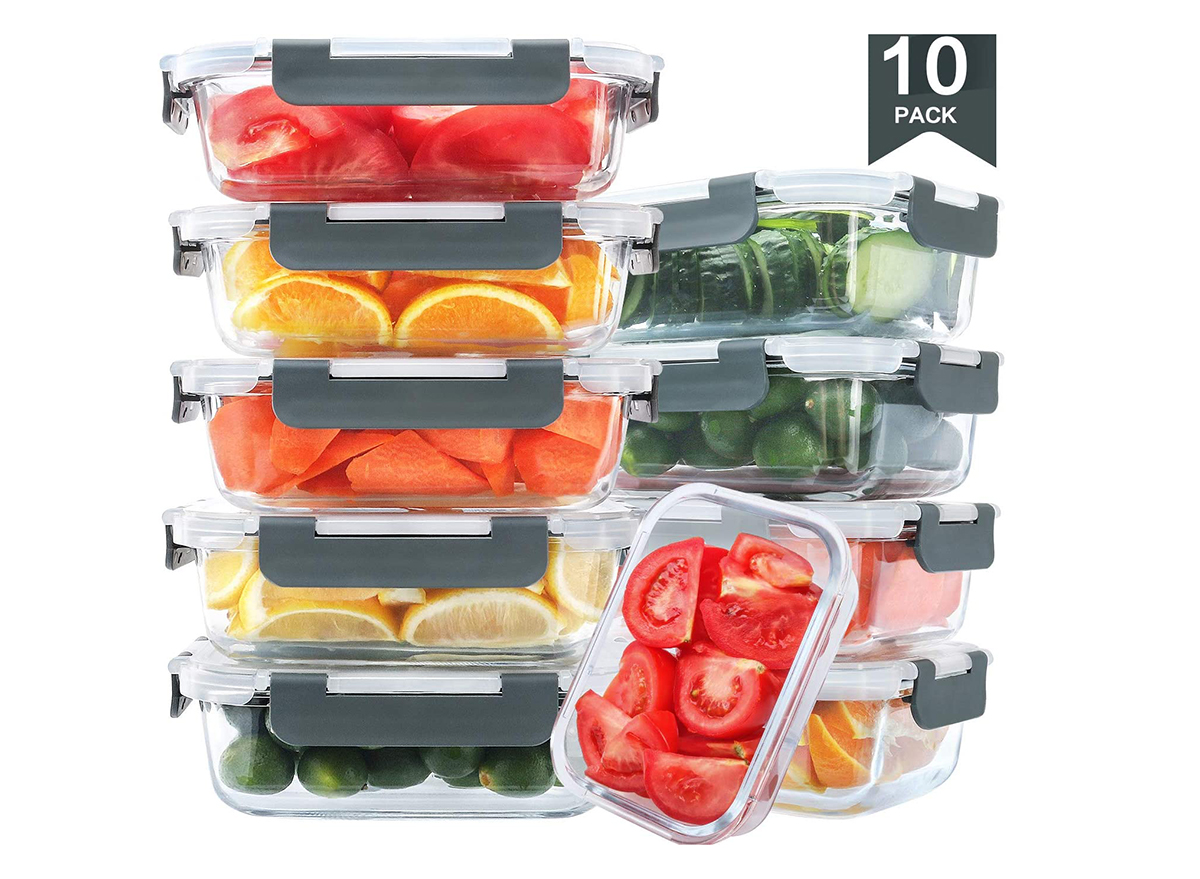 freezer container set with food