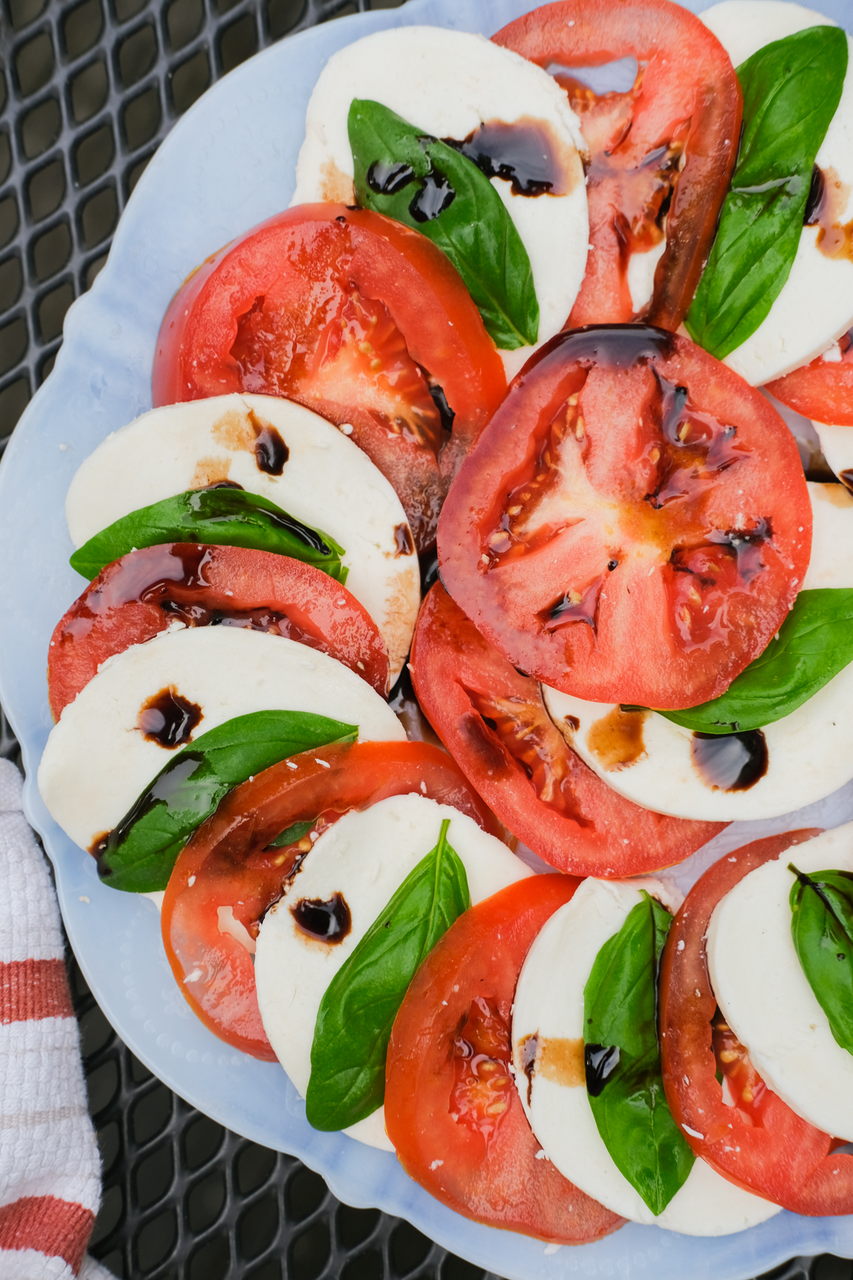 caprese salad with balsamic on a plate