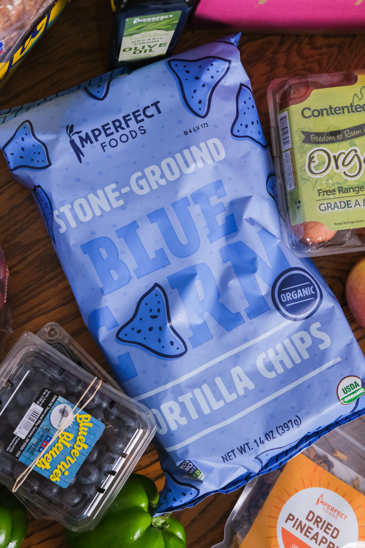 blue tortilla chips from imperfect foods