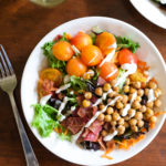 buffalo chickpea salad with ranch dressing and white wine