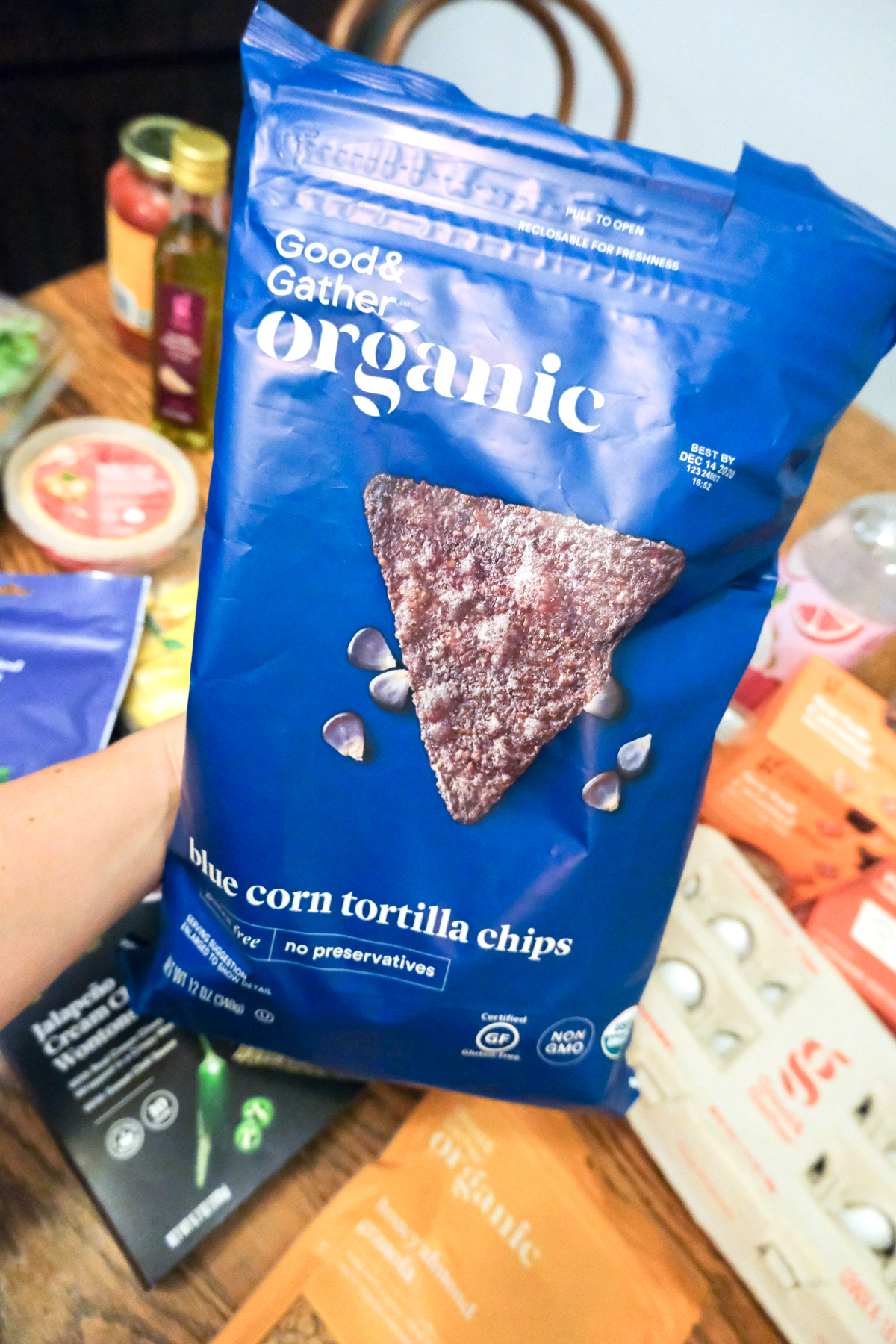 organic blue tortilla chips Good & Gather from Target