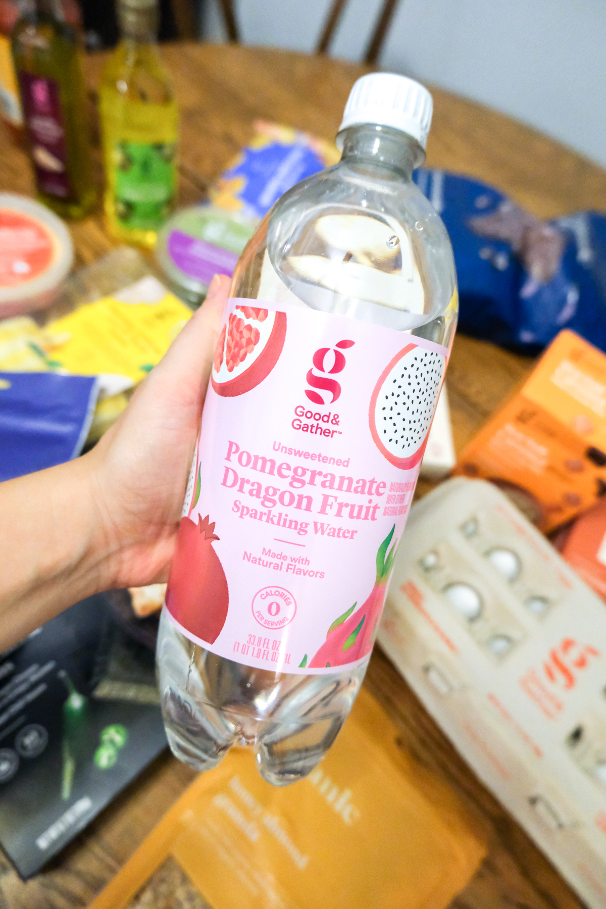 pomegranate dragon fruit sparkling water Good & Gather from Target