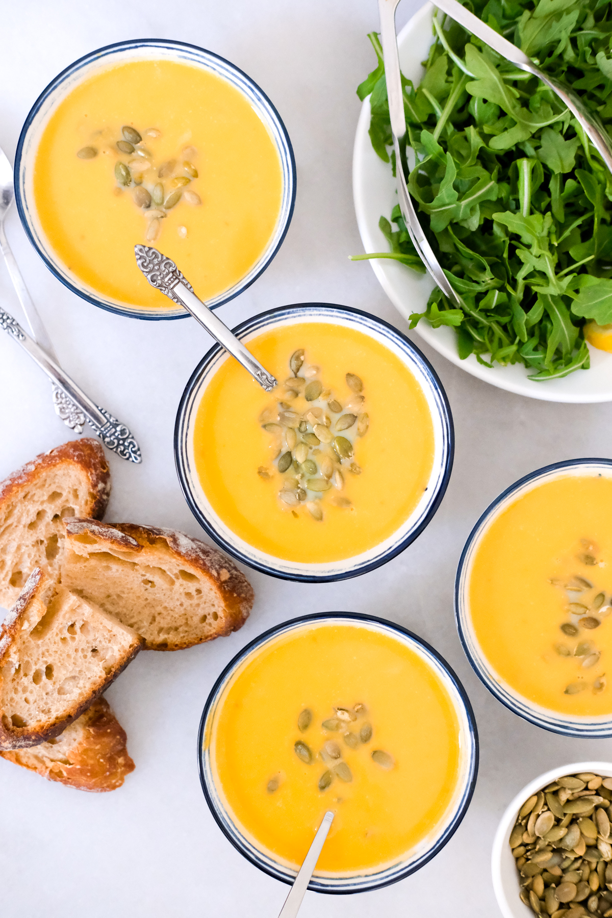 bowls or roasted butternut squash soup
