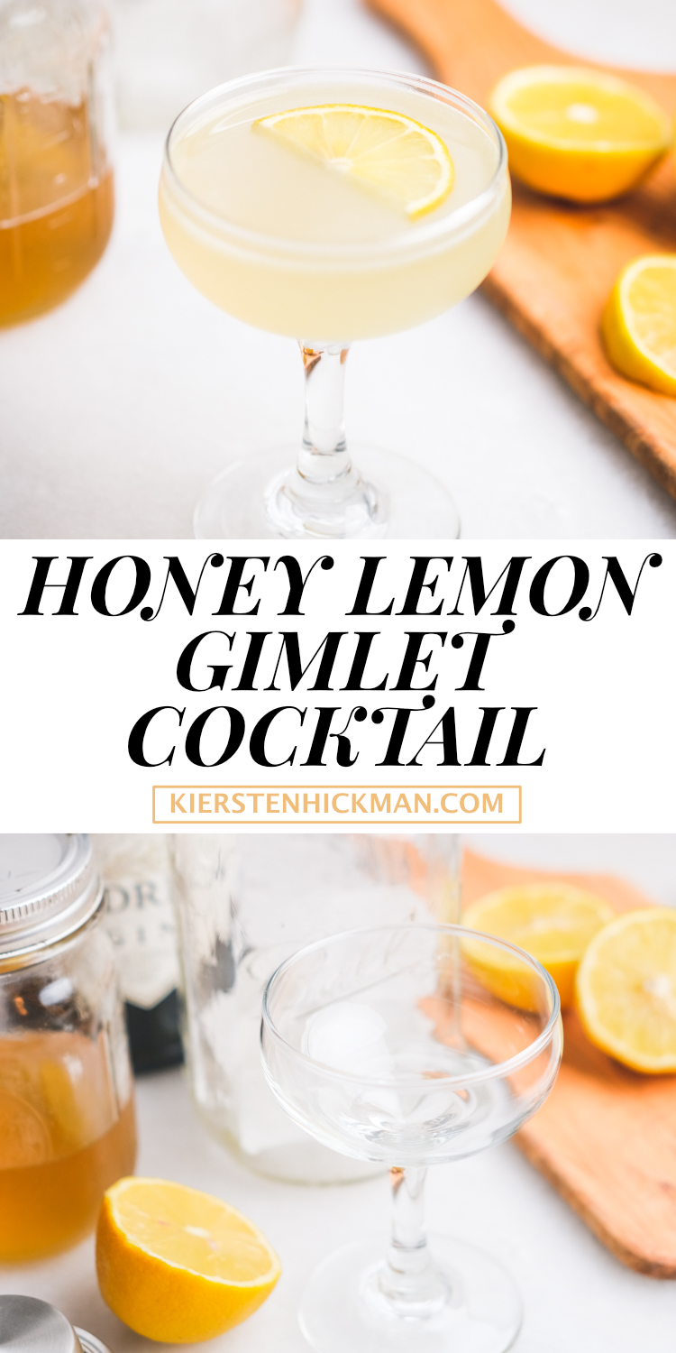 honey lemon gimlet cocktail