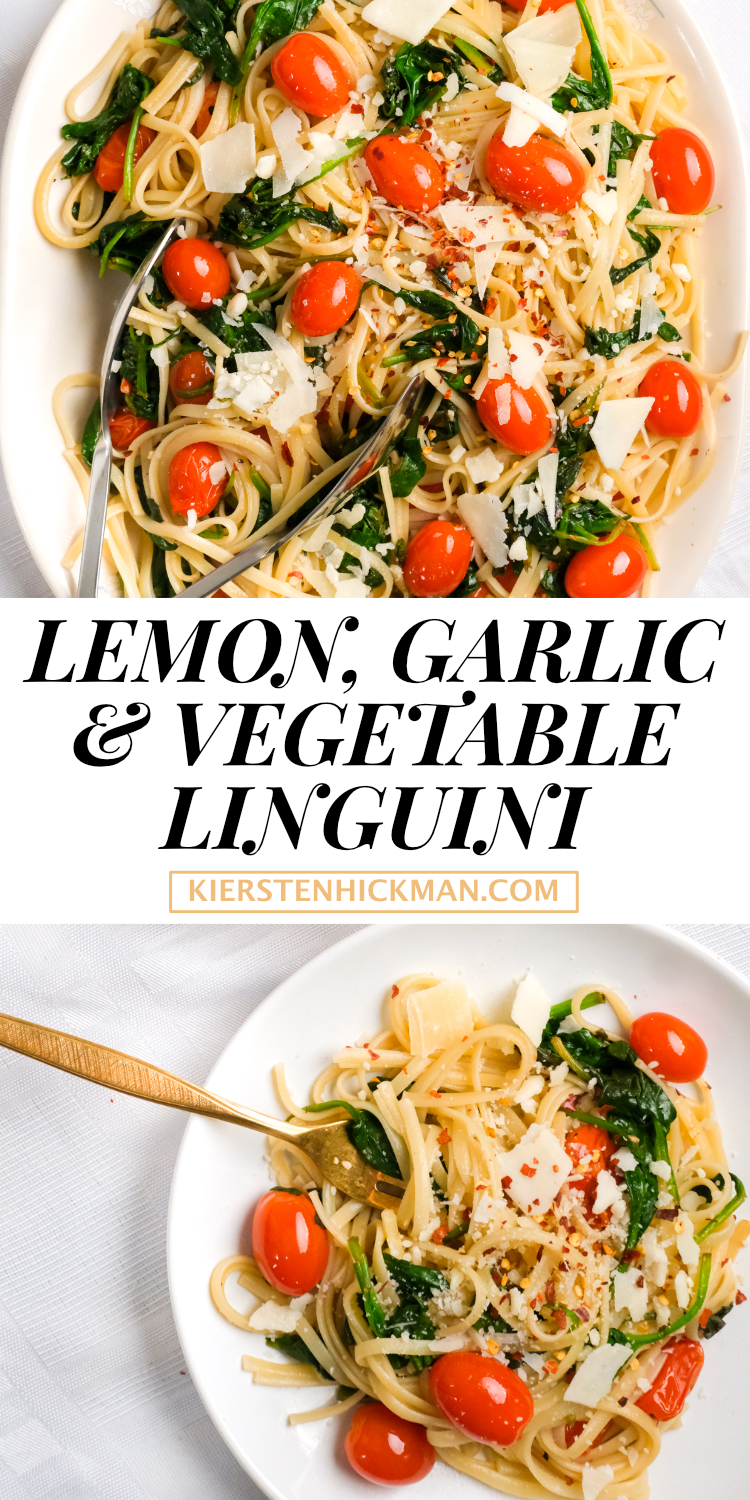lemon garlic vegetable linguini