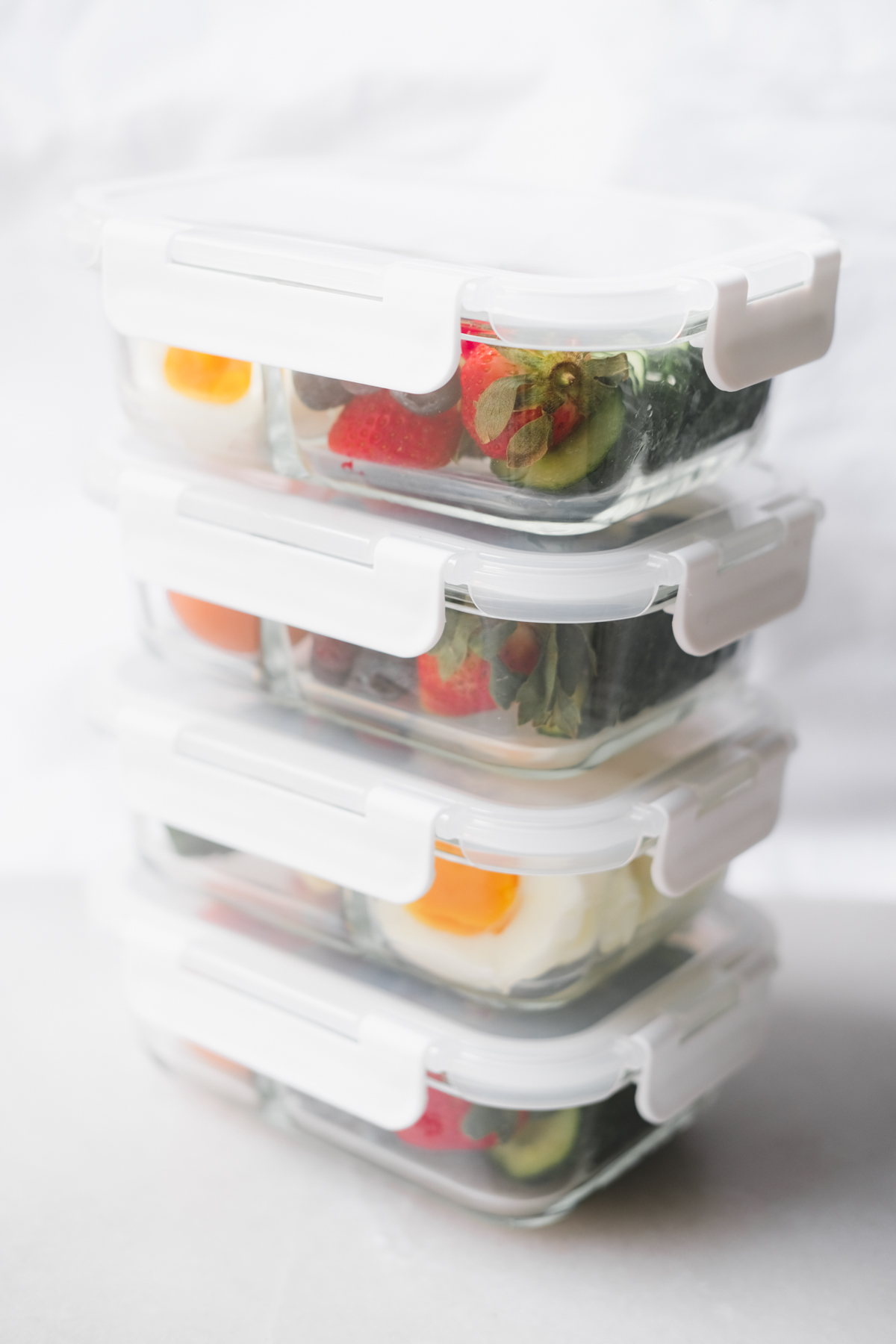 amazon meal prep containers stacked on top of each other