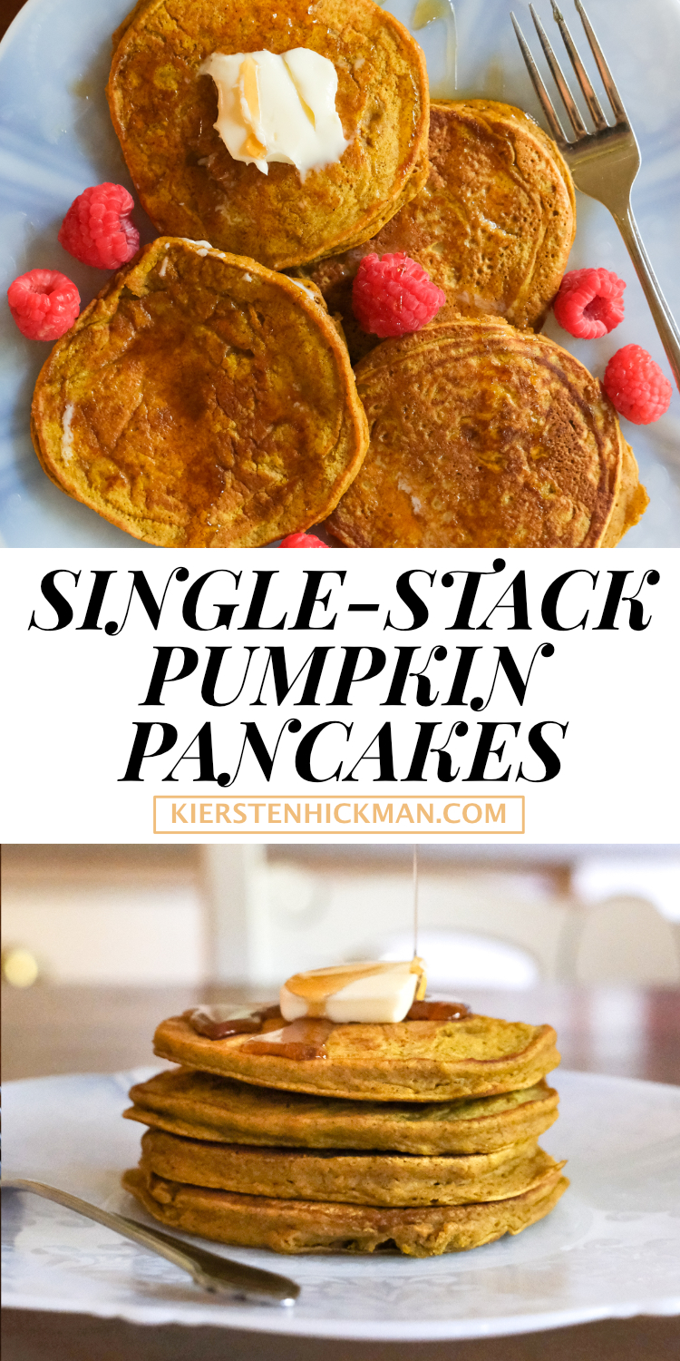 single stack pumpkin pancakes