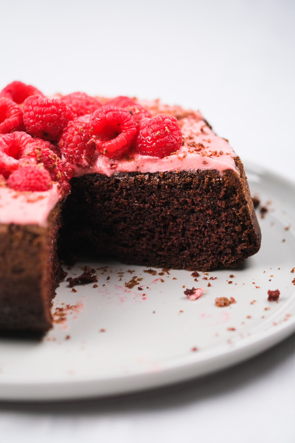 Single-Layer Chocolate Raspberry Cake