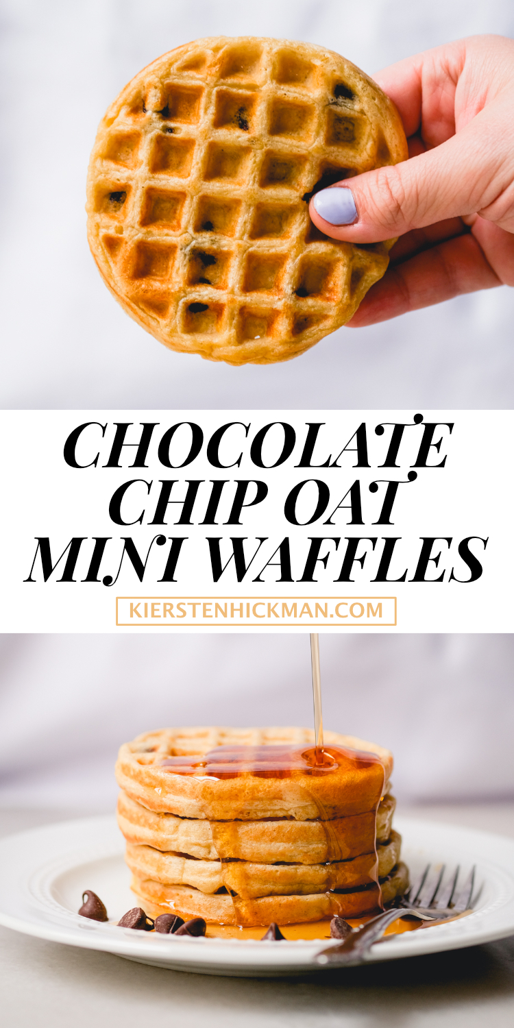 mini chocolate chip oat waffles