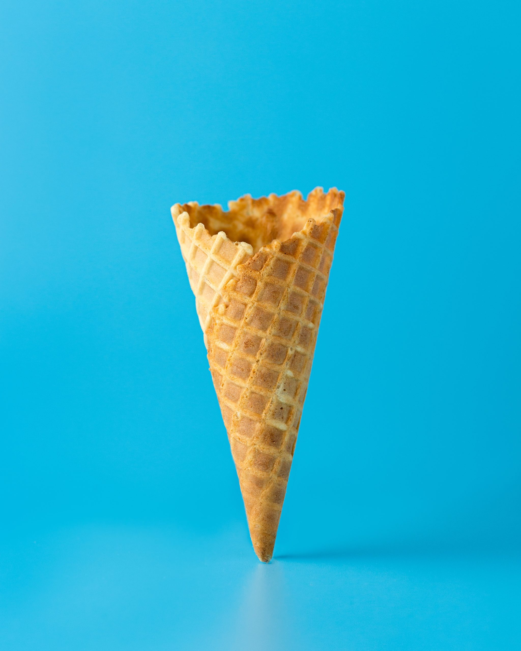 empty waffle cone
