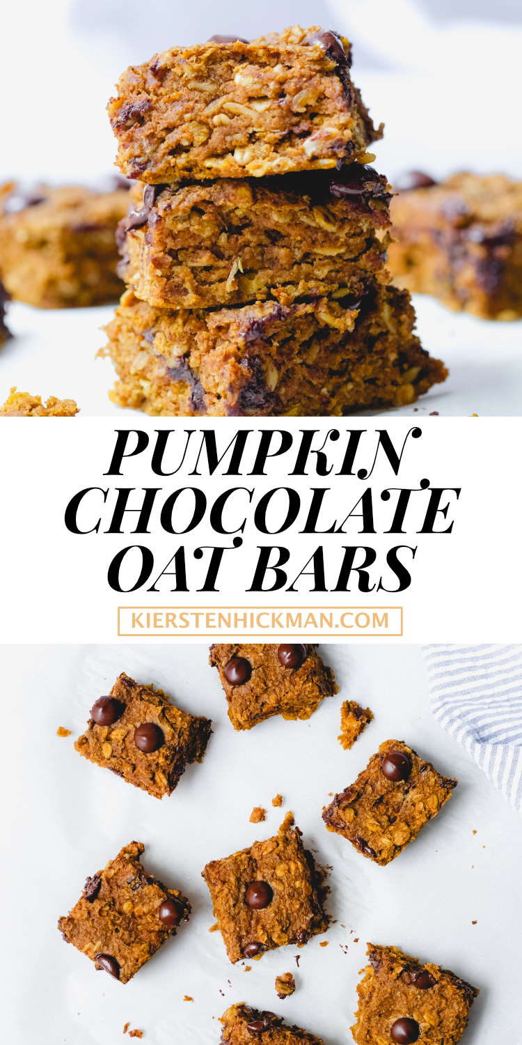 pumpkin chocolate chip oat bars