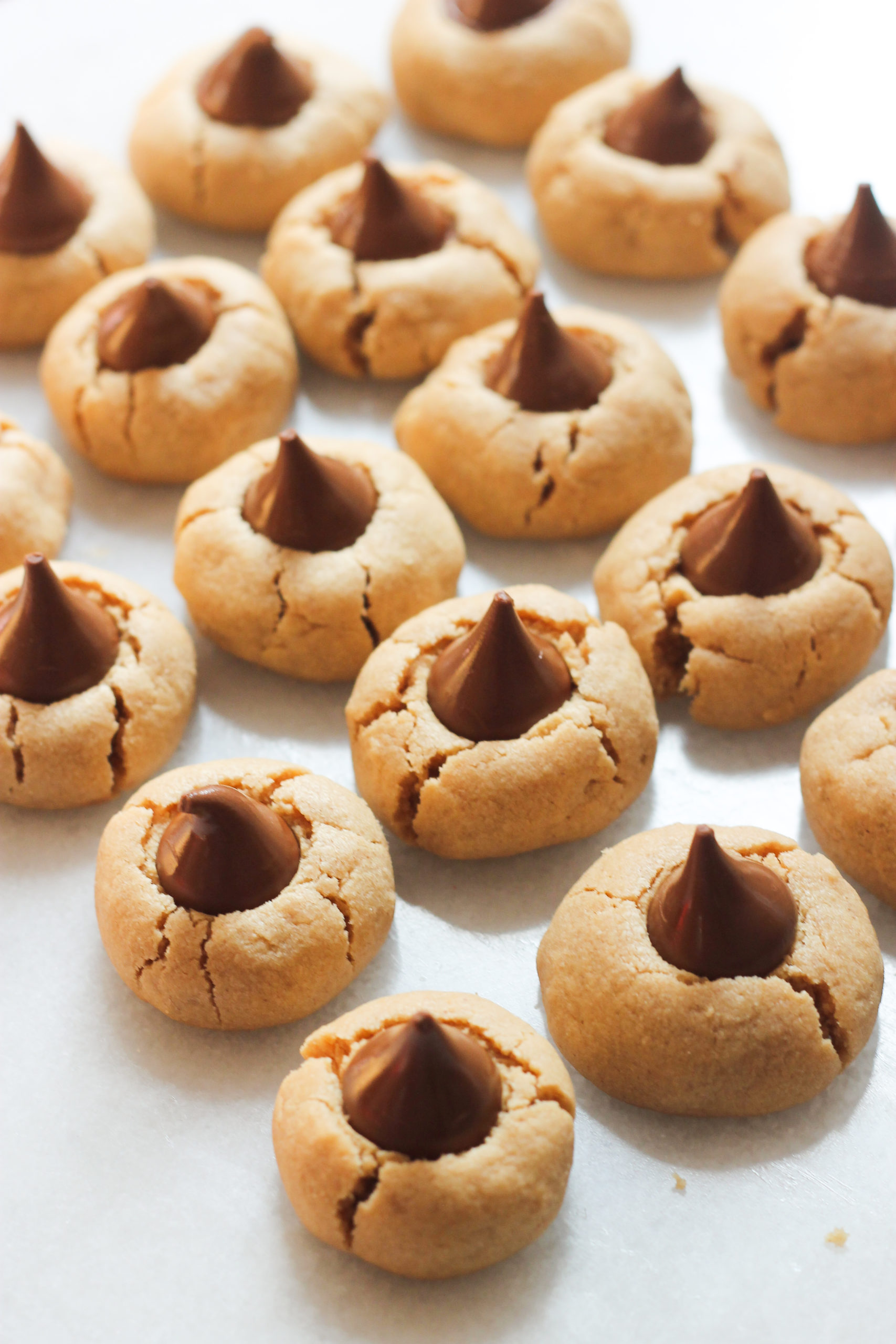 peanut butter cookies with a hershey's kiss